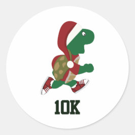 Kerstschildpad 10K Ronde Sticker