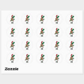 Kerstschildpad 10K Ronde Sticker (Vel)