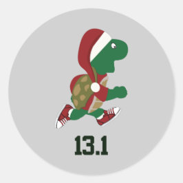 Kerstschildpad 13.1 ronde sticker
