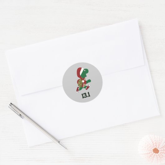 Kerstschildpad 13.1 ronde sticker (Envelop)