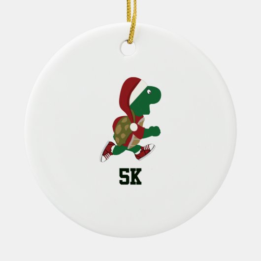 Kerstschildpad 5.000 keramisch ornament (Voorkant)