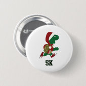 Kerstschildpad 5.000 ronde button 5,7 cm (Voorkant /achterkant)