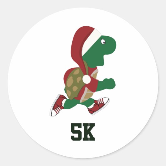 Kerstschildpad 5.000 ronde sticker (Voorkant)