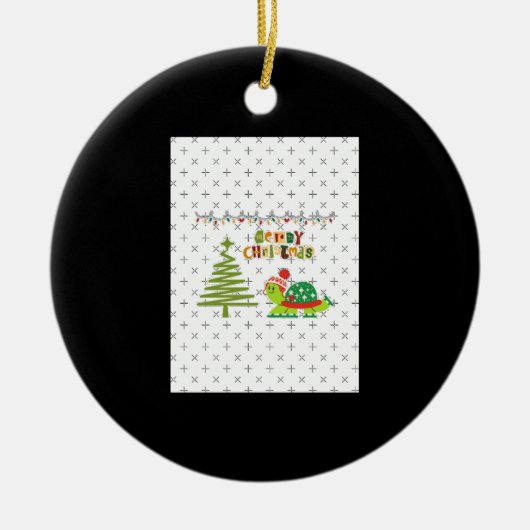 Kerstschildpad A-Line Jurk Keramisch Ornament (Voorkant)