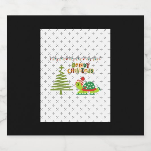 Kerstschildpad A-Line Jurk Sparkling Wijnetiket (Enkel label)