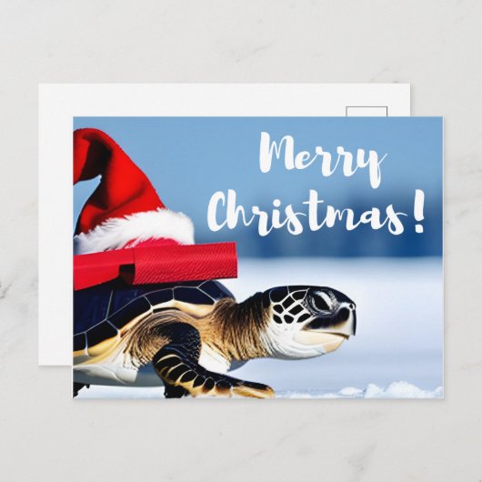 kerstschildpad briefkaart (Voorkant / Achterkant)