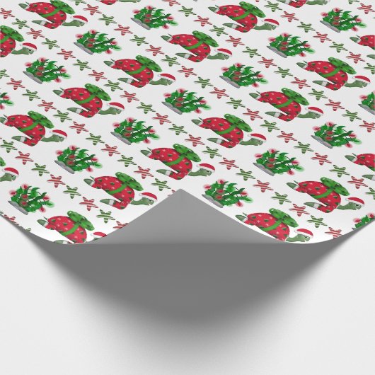 kerstschildpad cadeaupapier (Hoek)