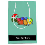 kerstschildpad cartoon medium cadeauzakje (Voorkant)