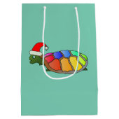 kerstschildpad cartoon medium cadeauzakje (Achterkant)