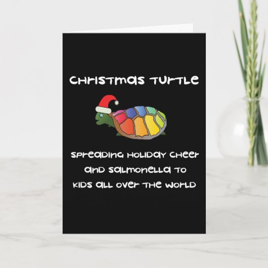kerstschildpad feestdagen kaart (Voorkant)