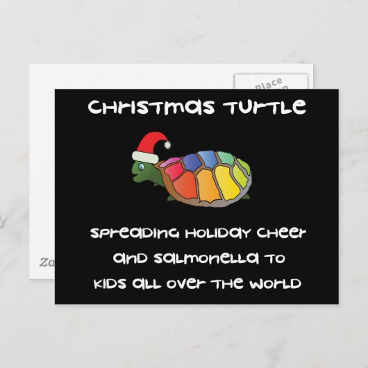 kerstschildpad feestdagenkaart (Voorkant / Achterkant)