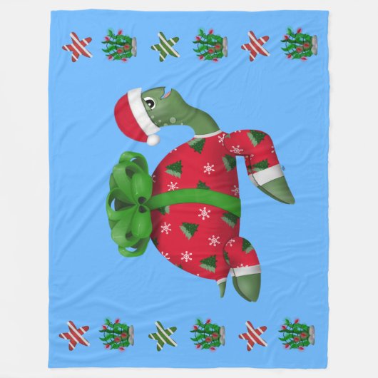kerstschildpad fleece deken (Voorkant)