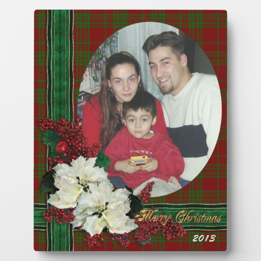 Kerstschildpad fotoplaque plaid fotoplaat (Voorkant)