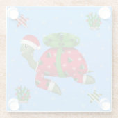 kerstschildpad glazen onderzetter (Achterkant)