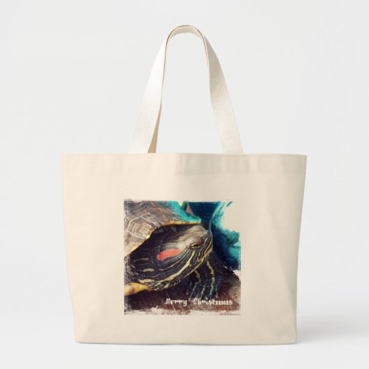 kerstschildpad grote tote bag (Voorkant)