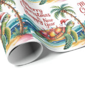 Kerstschildpad in het paradijs cadeaupapier (Rol Hoek)