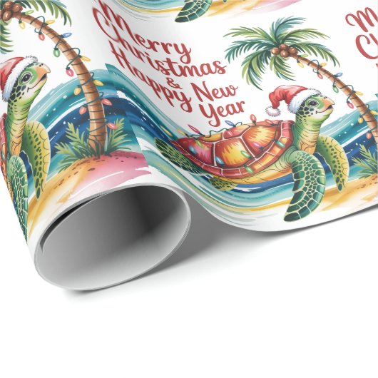 Kerstschildpad in het paradijs cadeaupapier (Rol Hoek)
