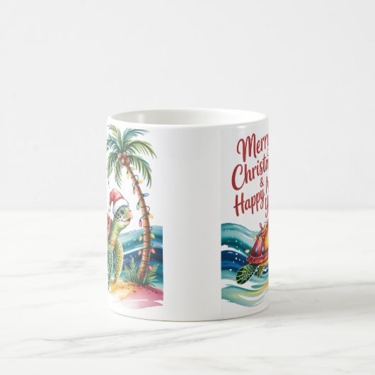 Kerstschildpad in het paradijs koffiemok (Center)