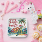 Kerstschildpad in het paradijs papieren bordje (Feest)