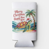 Kerstschildpad in het paradijs seltzer blikjeskoeler (Achterkant)