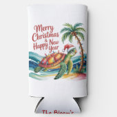 Kerstschildpad in het paradijs seltzer blikjeskoeler (Voorkant)