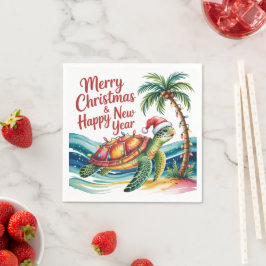 Kerstschildpad in het paradijs servet