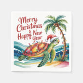 Kerstschildpad in het paradijs servet (Voorkant)