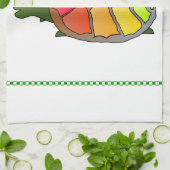 Kerstschildpad in Santa Hat gepersonaliseerd Theedoek (Gevouwen)