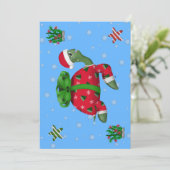 Kerstschildpad  kaart (Staand voorkant)