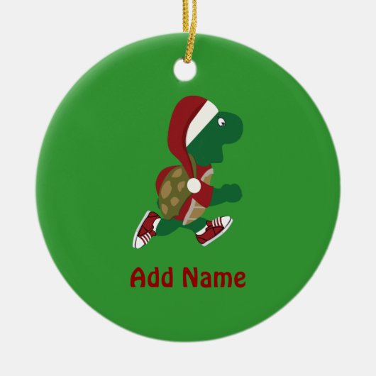 Kerstschildpad Keramisch Ornament (Voorkant)