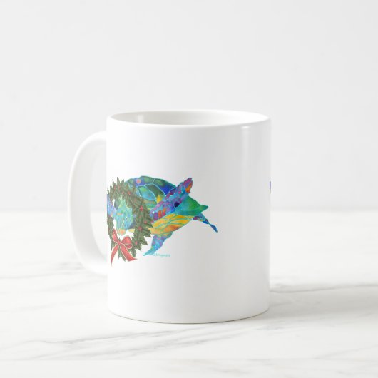 Kerstschildpad Koffiemok (Voorkant links)