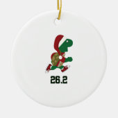 Kerstschildpad Marathon Keramisch Ornament (Voorkant)
