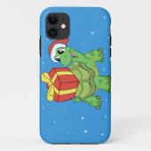 kerstschildpad met cadeau Case-Mate iPhone case (Achterkant)