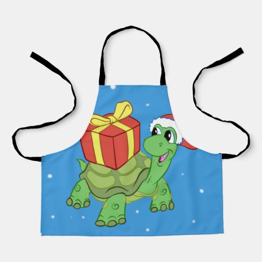 kerstschildpad met cadeau schort (Voorkant)