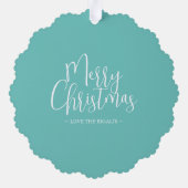 Kerstschildpad met doorsnee Zee Ornament Kaart (Achterkant)