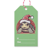Kerstschildpad met een schattige kerstmuts