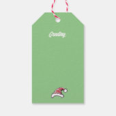 Kerstschildpad met een schattige kerstmuts cadeaulabel (Achterkant)