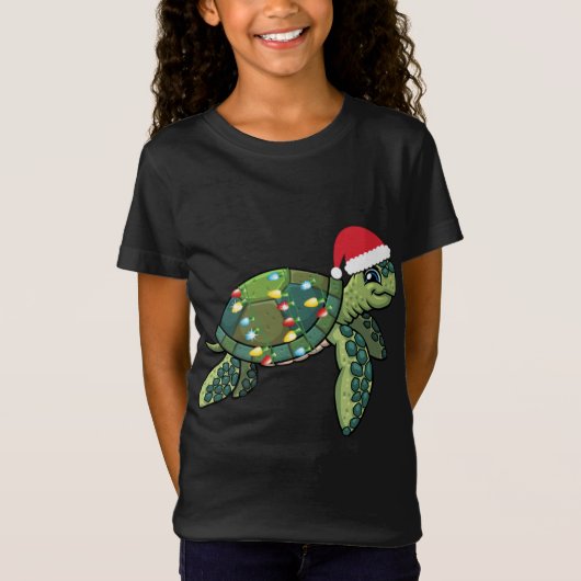 Kerstschildpad met kerstfeestdag G T-shirt (Voorkant)
