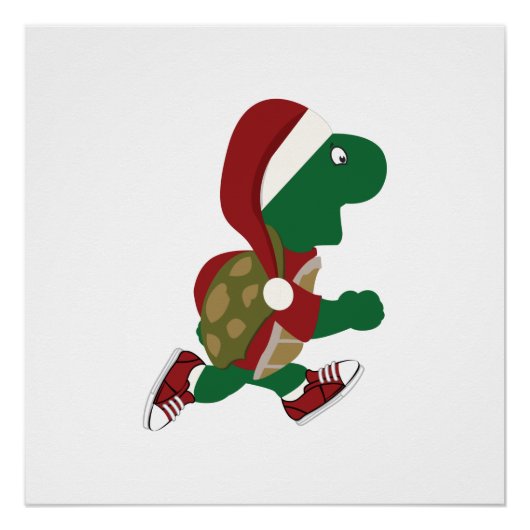 Kerstschildpad Poster (Voorkant)