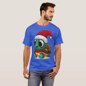 Kerstschildpad retro t-shirt (Voorkant volledig)