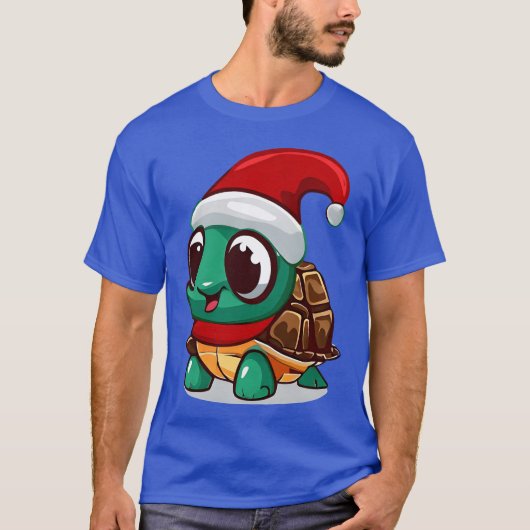 Kerstschildpad retro t-shirt (Voorkant)