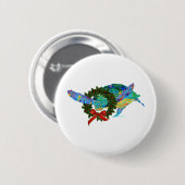 Kerstschildpad Ronde Button 5,7 Cm (Voorkant /achterkant)