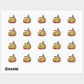 kerstschildpad ronde sticker (Vel)