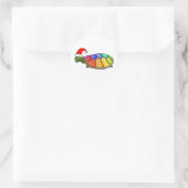 kerstschildpad ronde sticker (Tas)
