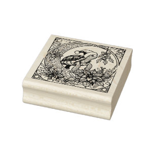kerstschildpad rubberstempel