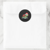 Kerstschildpad Santa Zee Turtle Beach Lover Ocea Ronde Sticker (Tas)