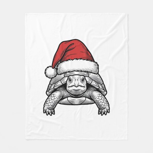 Kerstschildpad Sinterklaashoed Vintage Gravure Ont Fleece Deken (Voorkant)