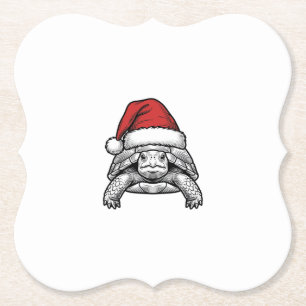 Kerstschildpad Sinterklaashoed Vintage Gravure Ont Kartonnen Onderzetters