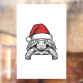 Kerstschildpad Sinterklaashoed Vintage Gravure Ont Raamsticker (Vel 2)