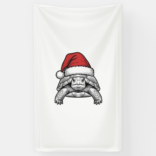 Kerstschildpad Sinterklaashoed Vintage Gravure Ont Spandoek (Verticaal)